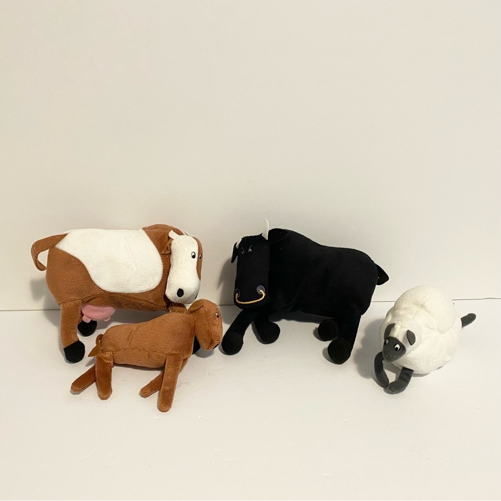 IKEA Landet Plush Farm Animals Bull Cow Sheep Stuffed Animal Barn Toy Lot Soft